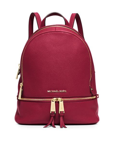 michael kors rhea backpack red|Michael Kors clear backpack.